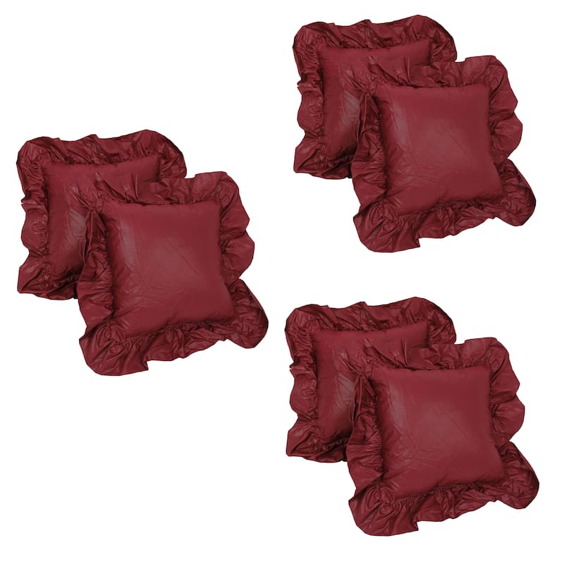 Blazing Needles Chintz 12-inch Throw Pillow (Set of 6) - Burgundy