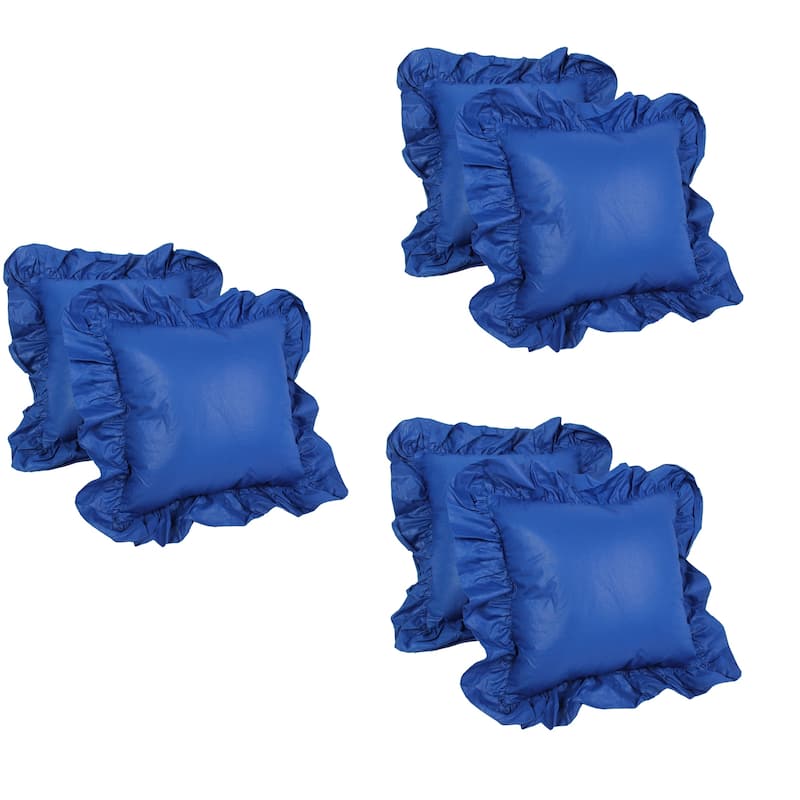 Blazing Needles Chintz 12-inch Throw Pillow (Set of 6) - Royal Blue