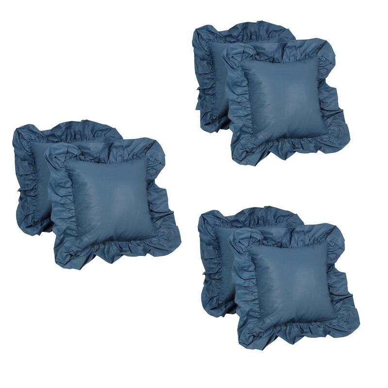 Blazing Needles Chintz 12-inch Throw Pillow (Set of 6) - Baby Blue