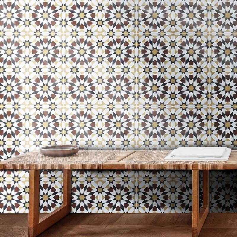 Handmade Tamaris in Dark and Light Brown with Black Tile (Morocco)