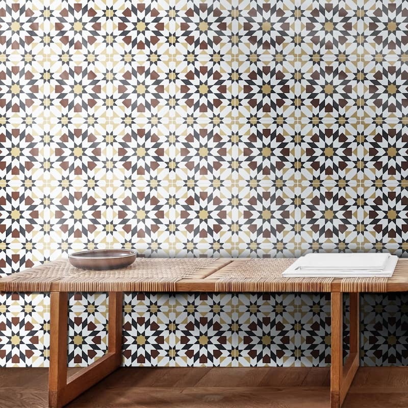 Handmade Tamaris in Dark and Light Brown with Black Tile (Morocco)