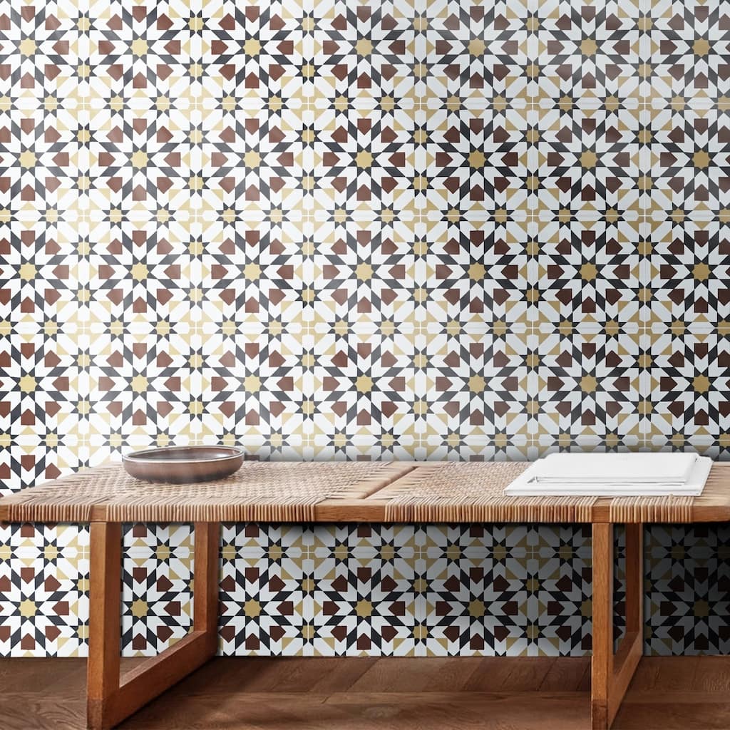 Handmade Tamaris in Dark and Light Brown with Black Tile (Morocco)