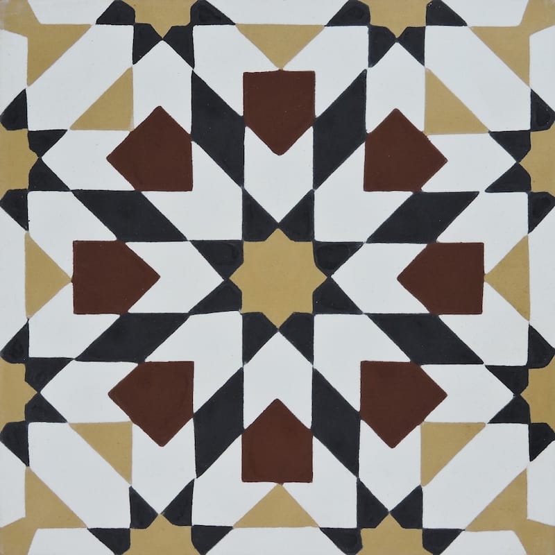 Handmade Tamaris in Dark and Light Brown with Black Tile (Morocco)