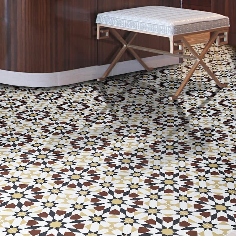 Handmade Tamaris in Dark and Light Brown with Black Tile (Morocco)