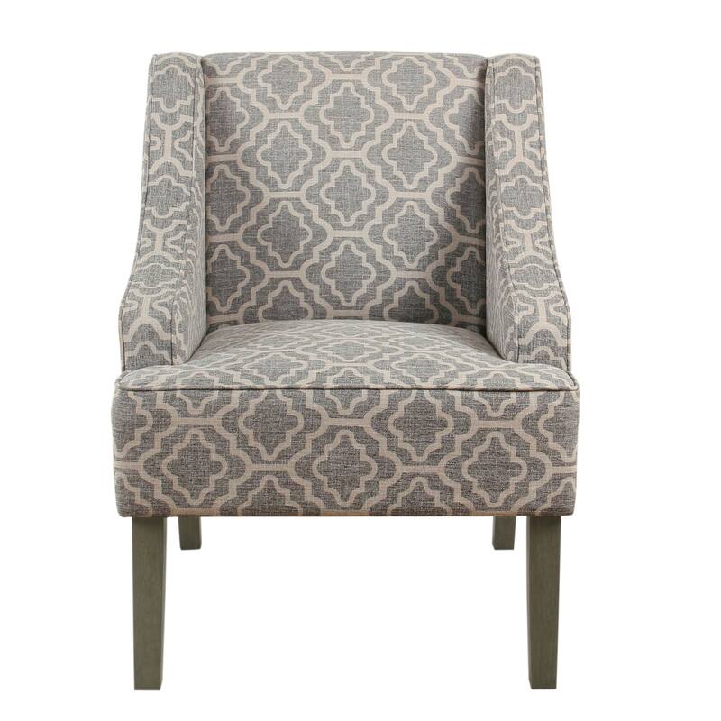 Porch & Den Bohmann Ash Geometric Classic Swoop Arm Chair - Grey