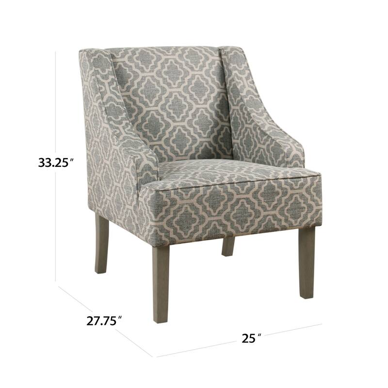 Porch & Den Bohmann Ash Geometric Classic Swoop Arm Chair