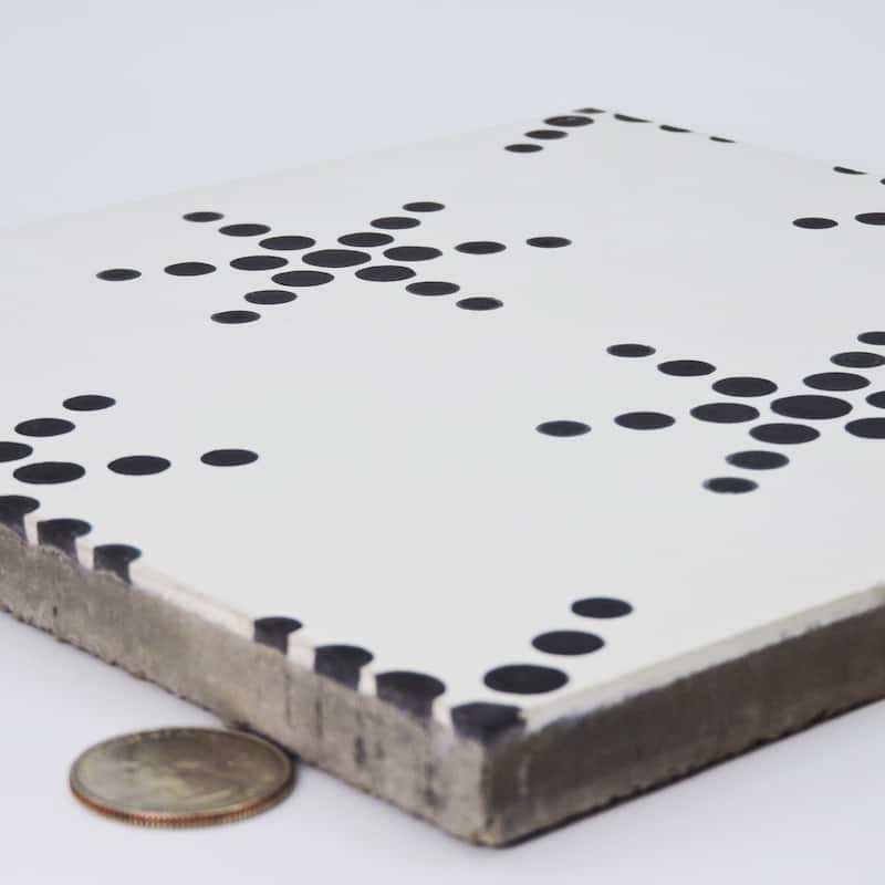 Handmade Paris in White and Black Tile, Pack of 12 (Morocco)