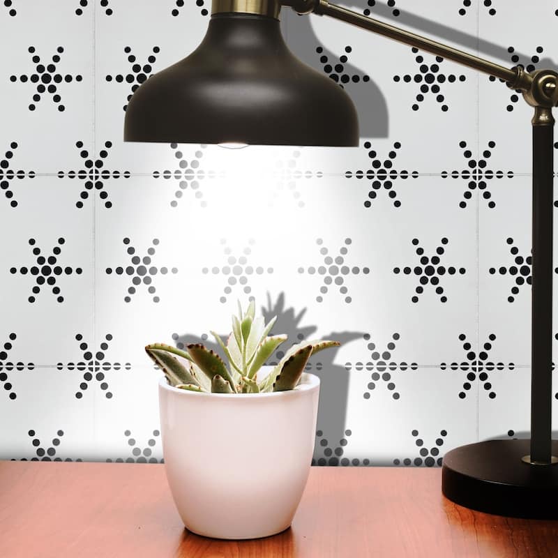 Handmade Paris in White and Black Tile, Pack of 12 (Morocco)