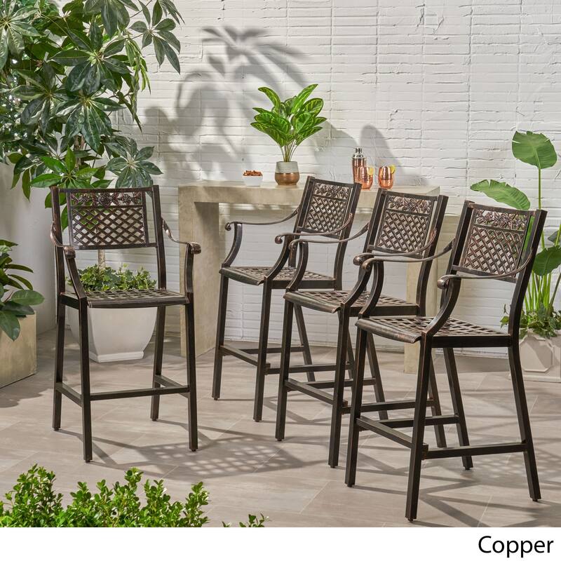 Tahoe Outdoor 29" Aluminum Barstool (Set of 4) by Christopher Knight Home