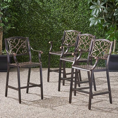 Waterbury Outdoor Bar Stool (Set of 4) by Christopher Knight Home