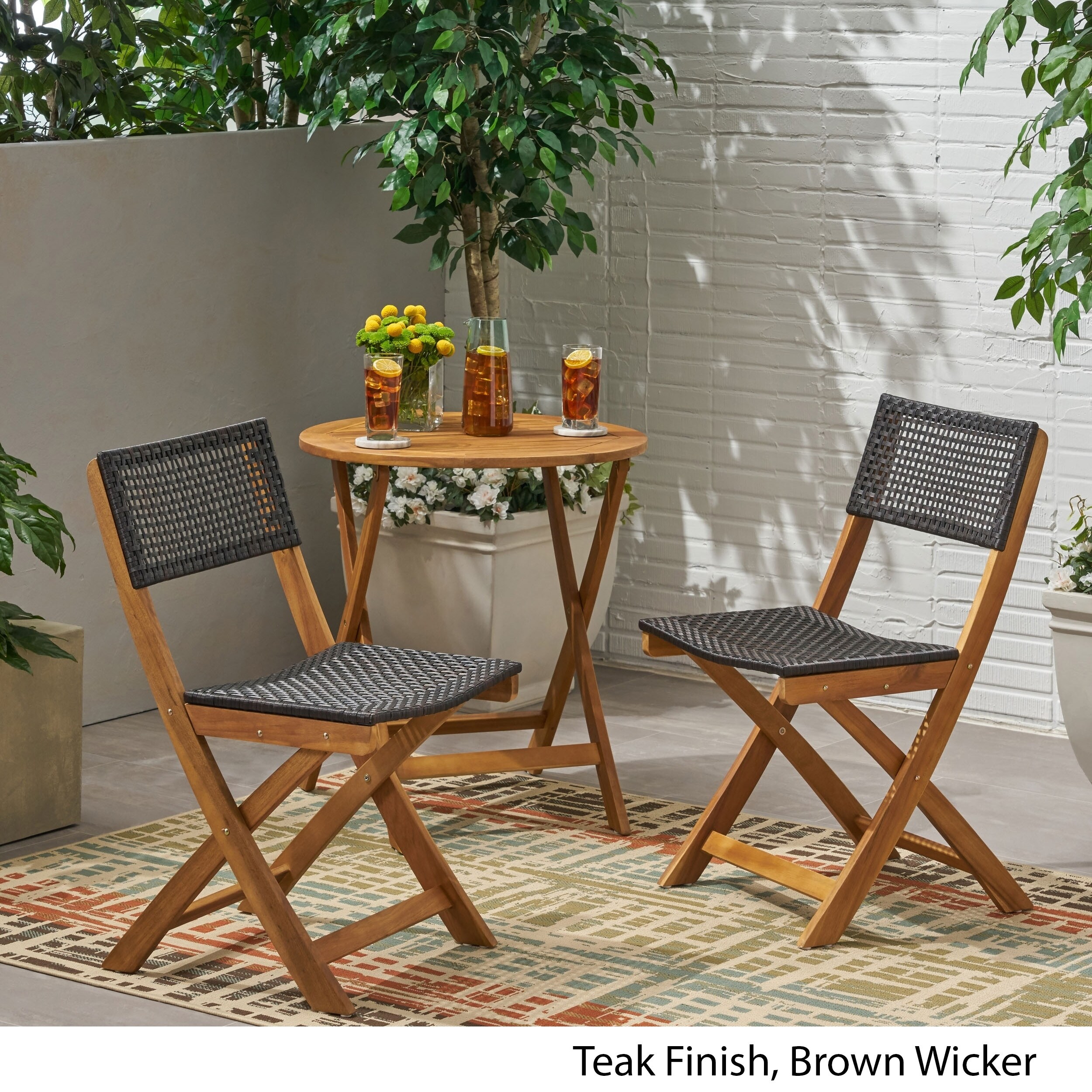 brown wicker bistro chairs