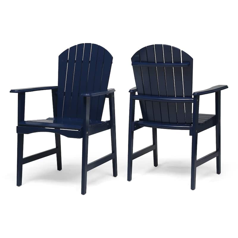 Malibu Acacia Adirondack-inspired Patio Dining Chairs (Set of 2) by Christopher Knight Home - Blue Navy