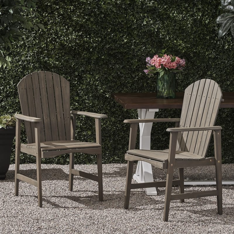 Malibu Acacia Adirondack-inspired Patio Dining Chairs (Set of 2) by Christopher Knight Home