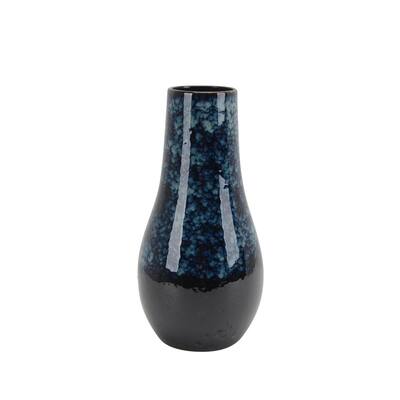 Ceramic Vase with Bellied Bottom, Blue