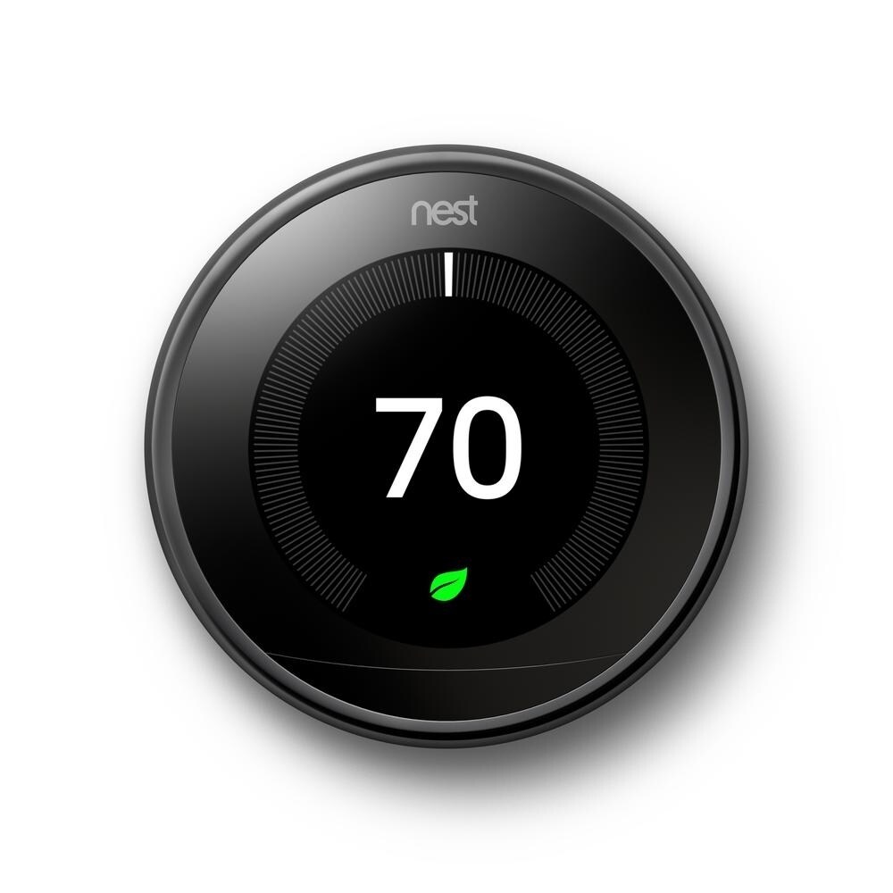 Nest Smart Wi-Fi Programmable Thermostat 3rd Generation - Mirror Black Nest Smart Wi-Fi Programmable Thermostat 3rd Generation - Mirror Black