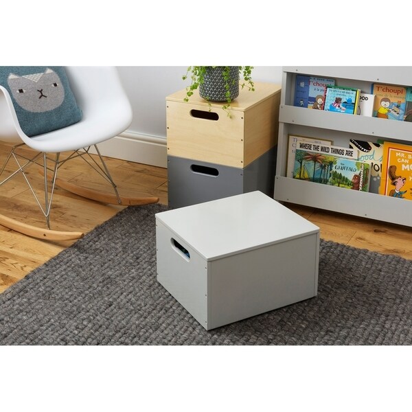 wooden toy storage box with lid