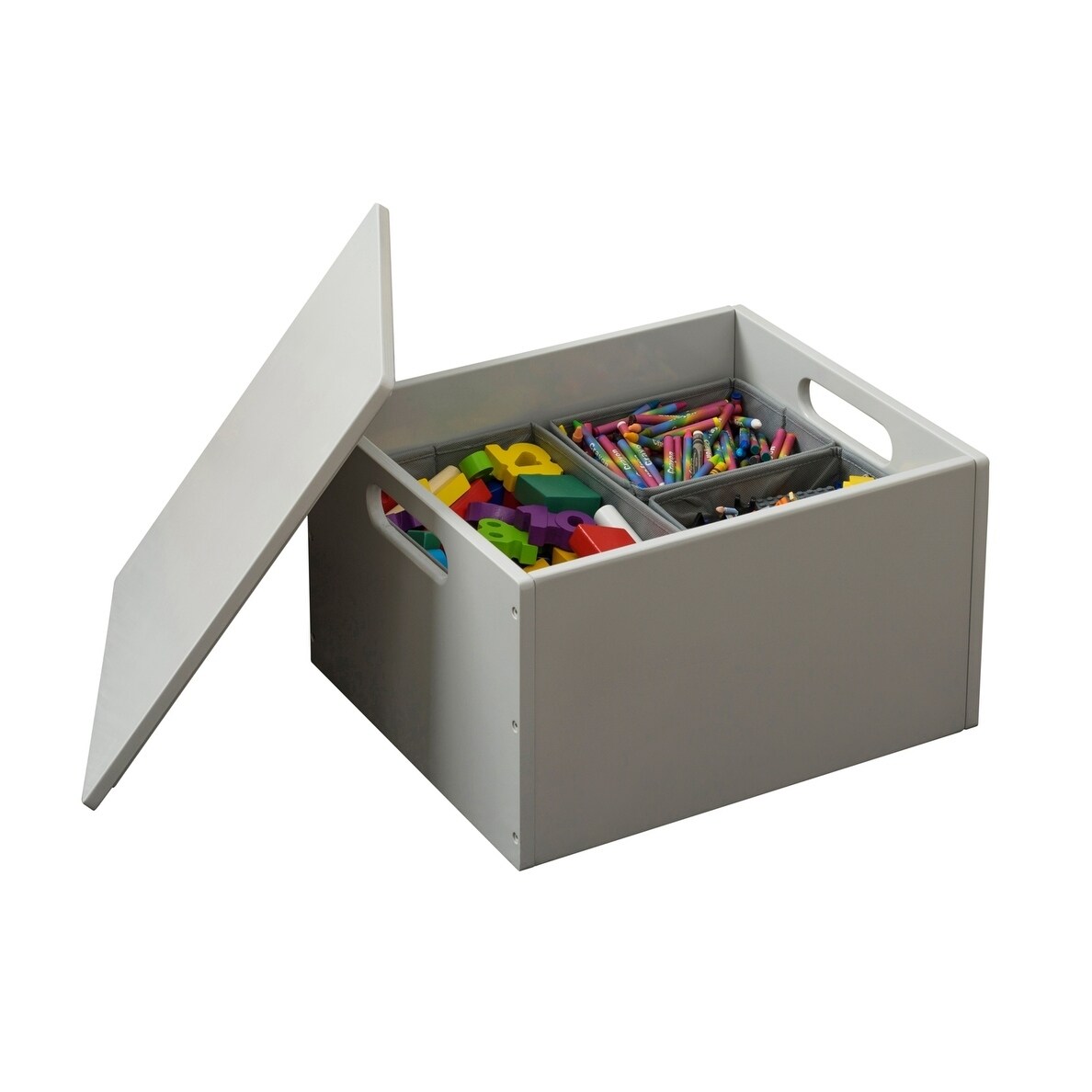 wooden toy storage box with lid