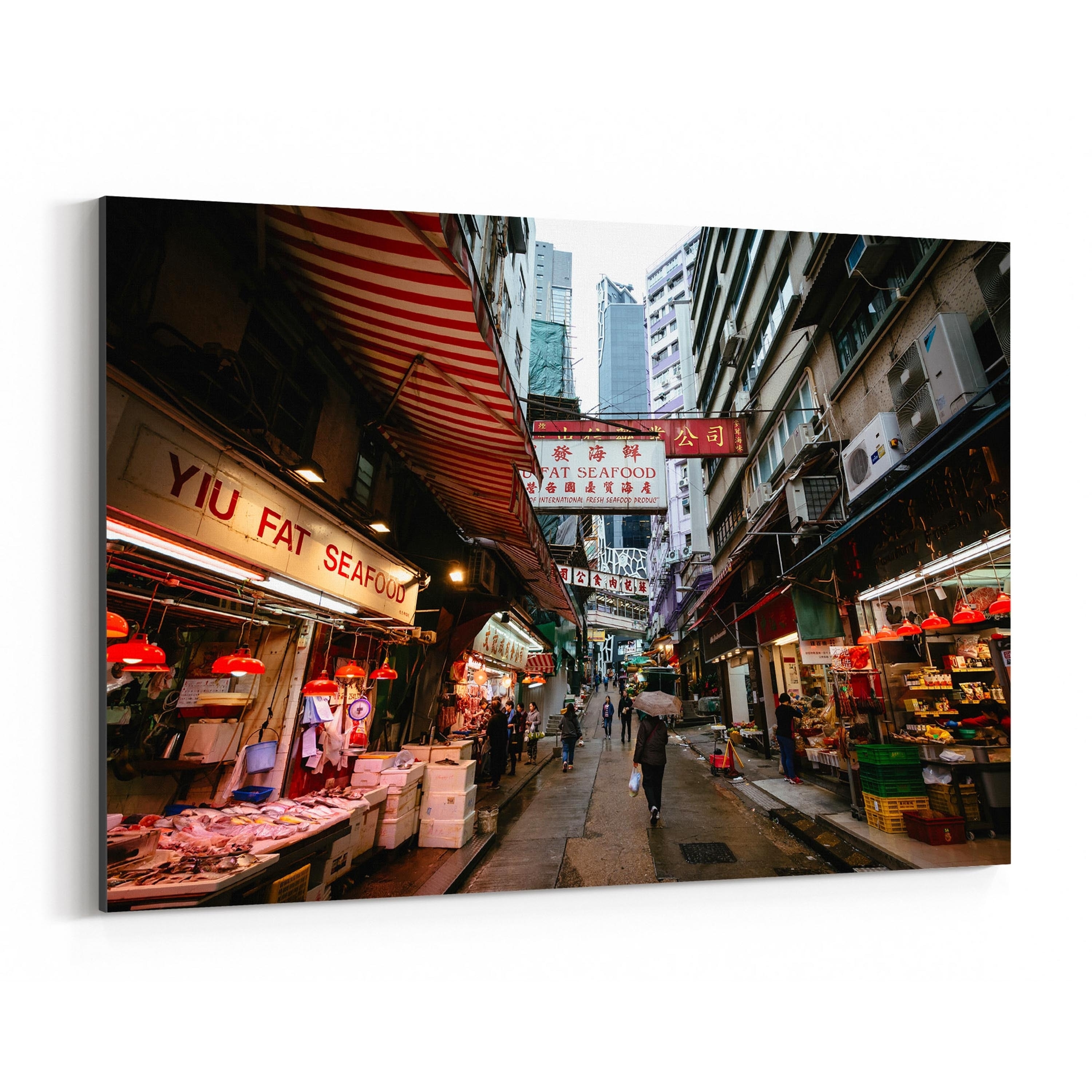 Noir Gallery Asia Hong Kong Food Market Canvas Wall Art Print