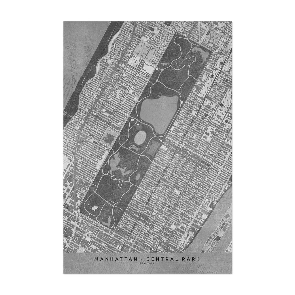 Noir Gallery Manhattan New York City Map Unframed Art Print/Poster