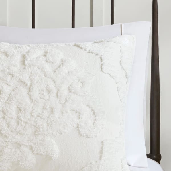 Shop Madison Park Aeriela White Tufted Cotton Chenille Damask