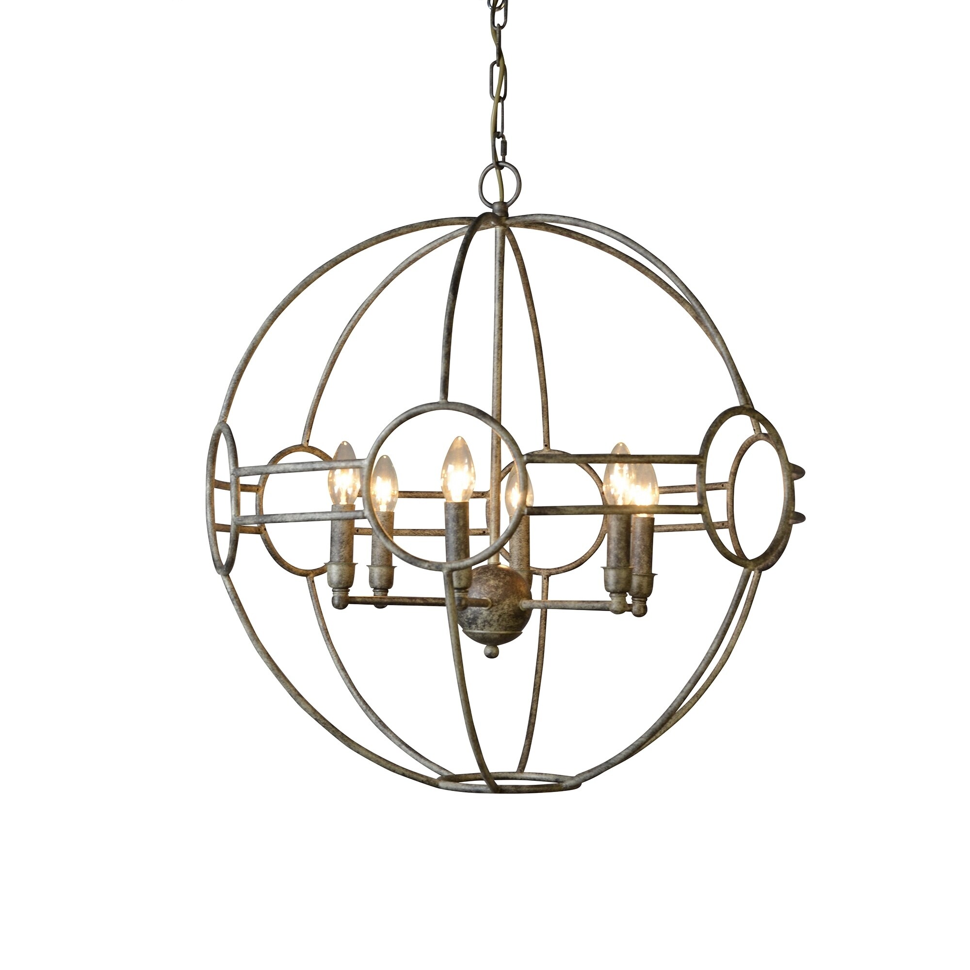 6-Light Chandelier with iron frame and a Vintage Taupe finish - Chandeliers For Bedrooms by Overstock.com