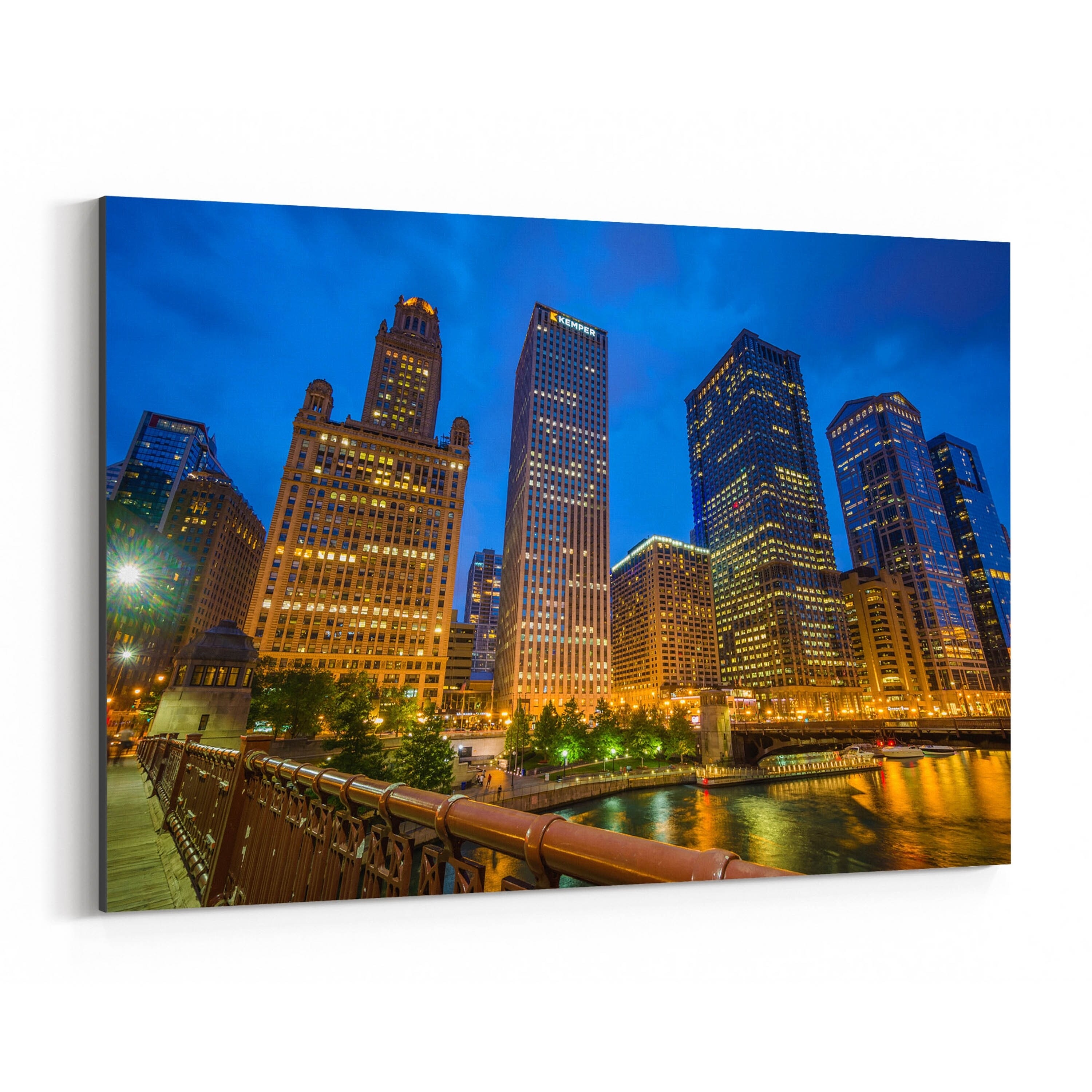 Shop Noir Gallery Chicago Skyline Cityscape Photo Canvas Wall Art
