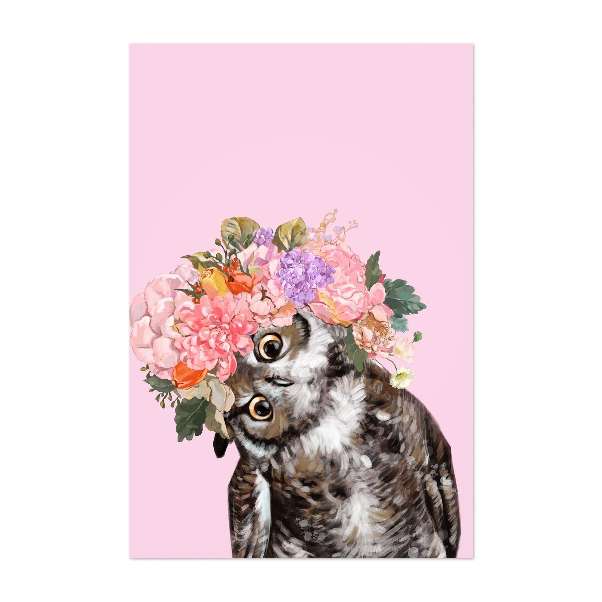 Shop Noir Gallery Cute Baby Owl Peekaboo Animal Unframed Art Print