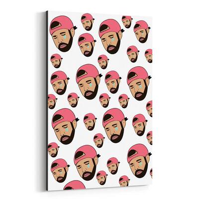 Noir Gallery Drake Crying Pop Culture Meme Canvas Wall Art Print