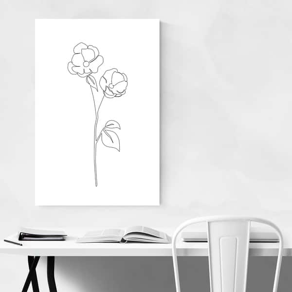 Noir Gallery Scandinavian Flower Line Drawing Unframed Art Print/Poster ...
