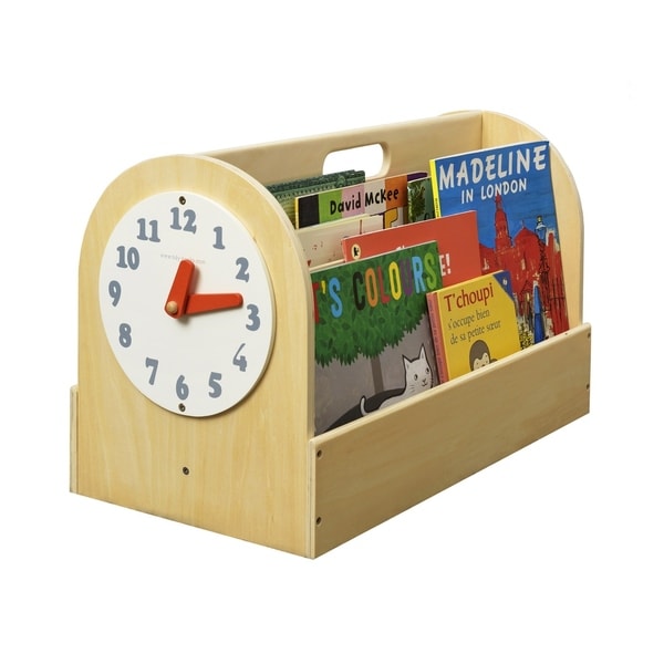 Tidy Books Handmade Portable Wooden Box with Play Clock - Natural