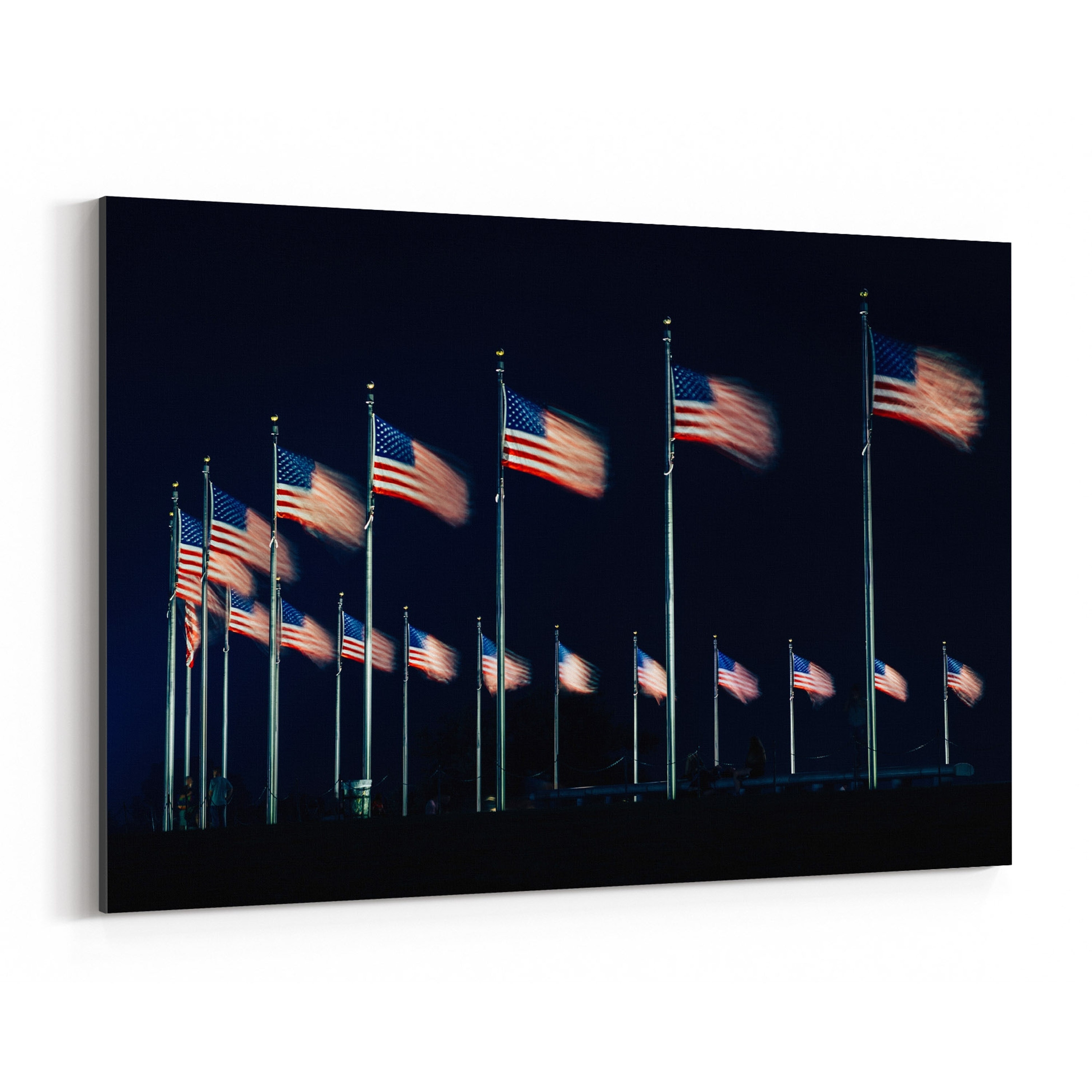 Washington DC Flag Canvas Print Black Picture Frame