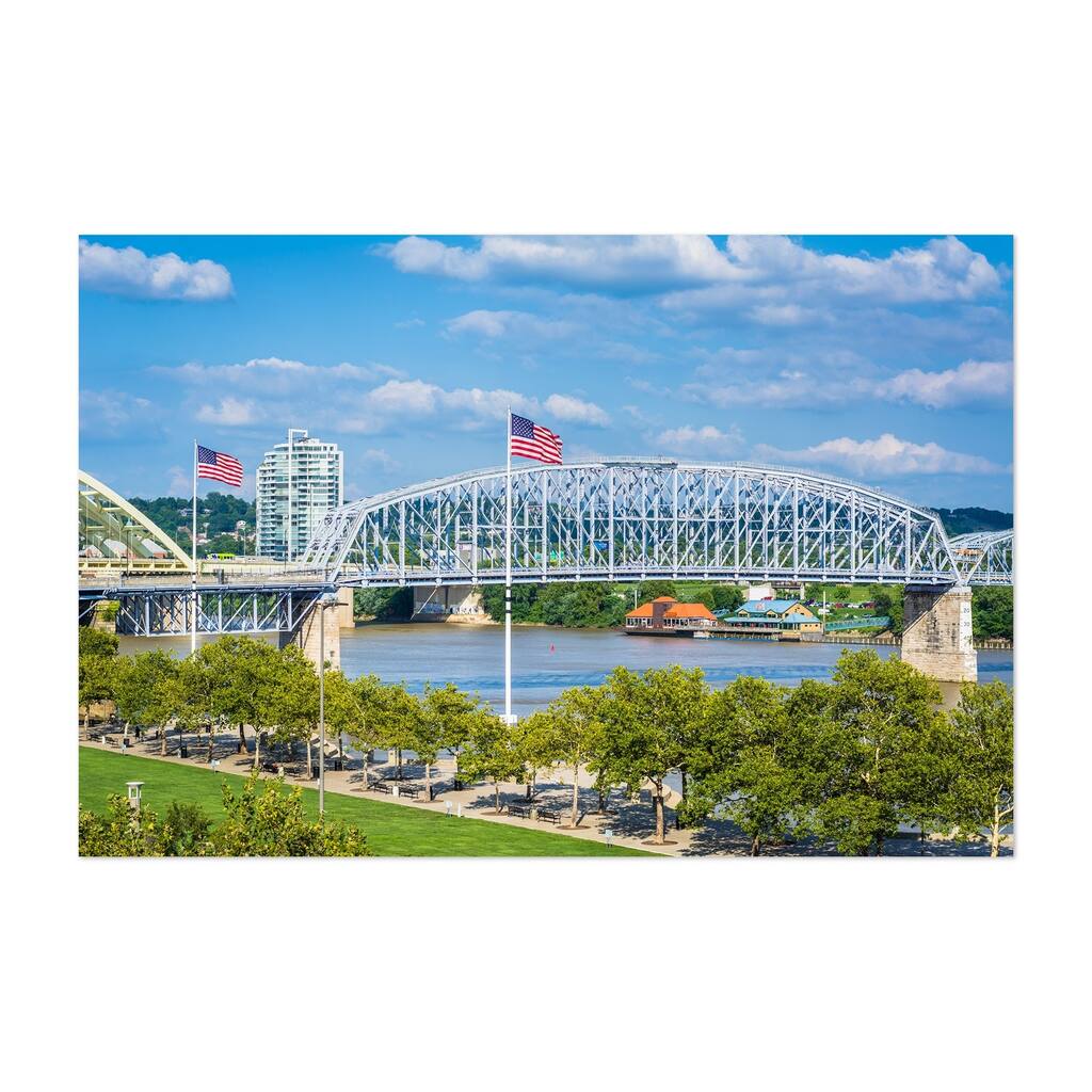 Noir Gallery Cincinnati, Ohio River Bridge Unframed Art Print/Poster