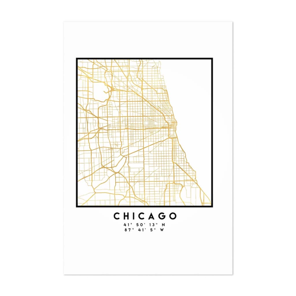 Noir Gallery Minimal Chicago City Map Unframed Art Print/Poster