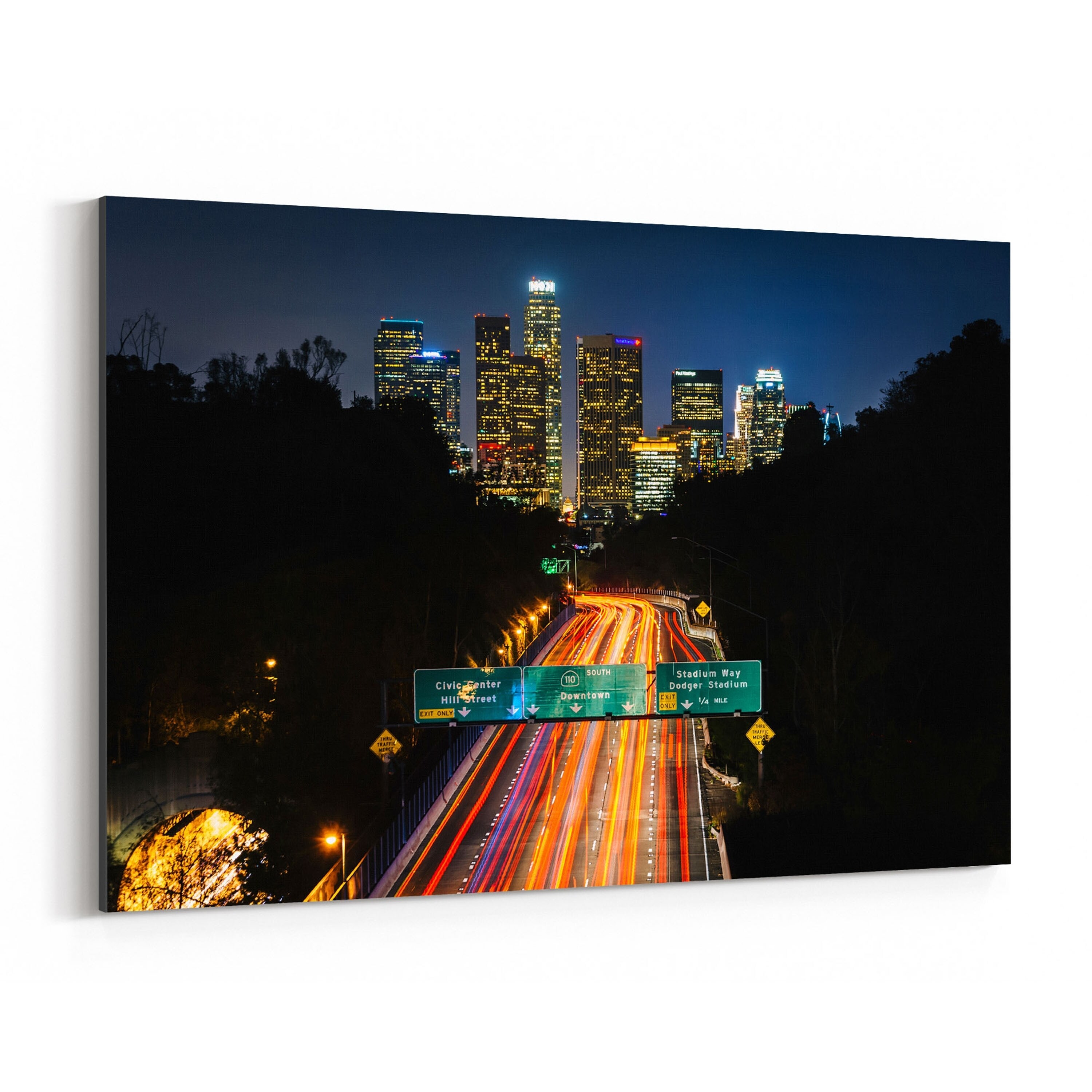 Shop Noir Gallery Downtown Los Angeles Skyline Canvas Wall Art Print Overstock 27439612