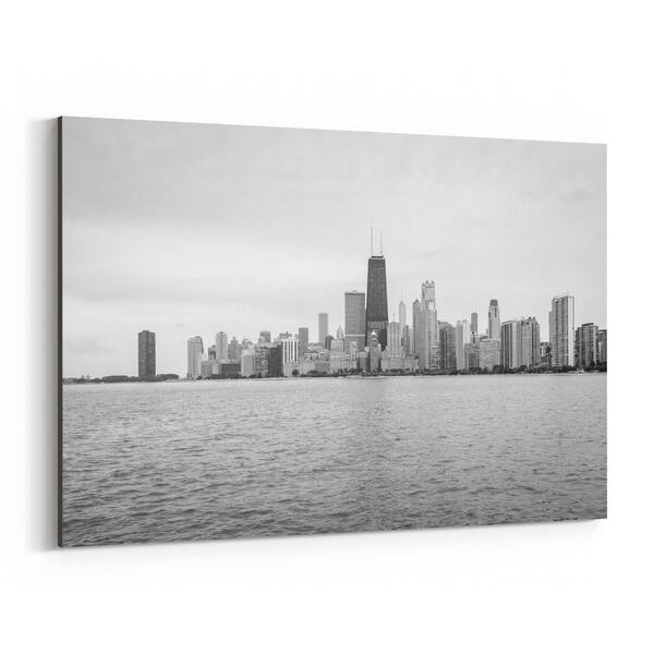 Shop Noir Gallery Black White Chicago Skyline Canvas Wall Art