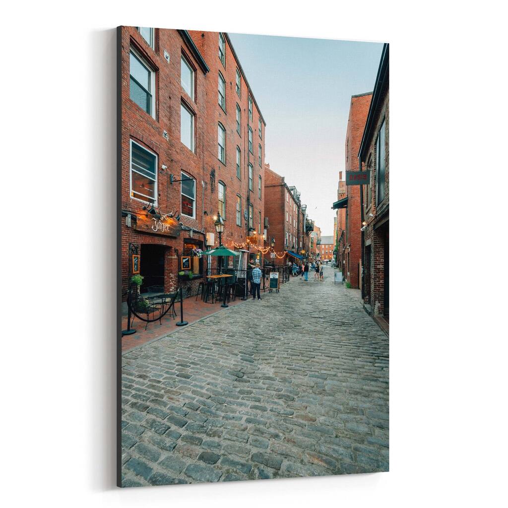 Noir Gallery Portland Maine Cobblestone City Canvas Wall Art Print