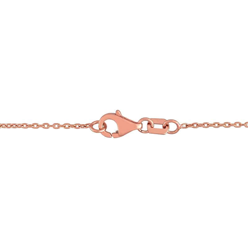 Miadora 2-Tone 14k Rose and White Gold 1/5ct TDW Baguette-Cut Diamond Rectangular Drop Necklace