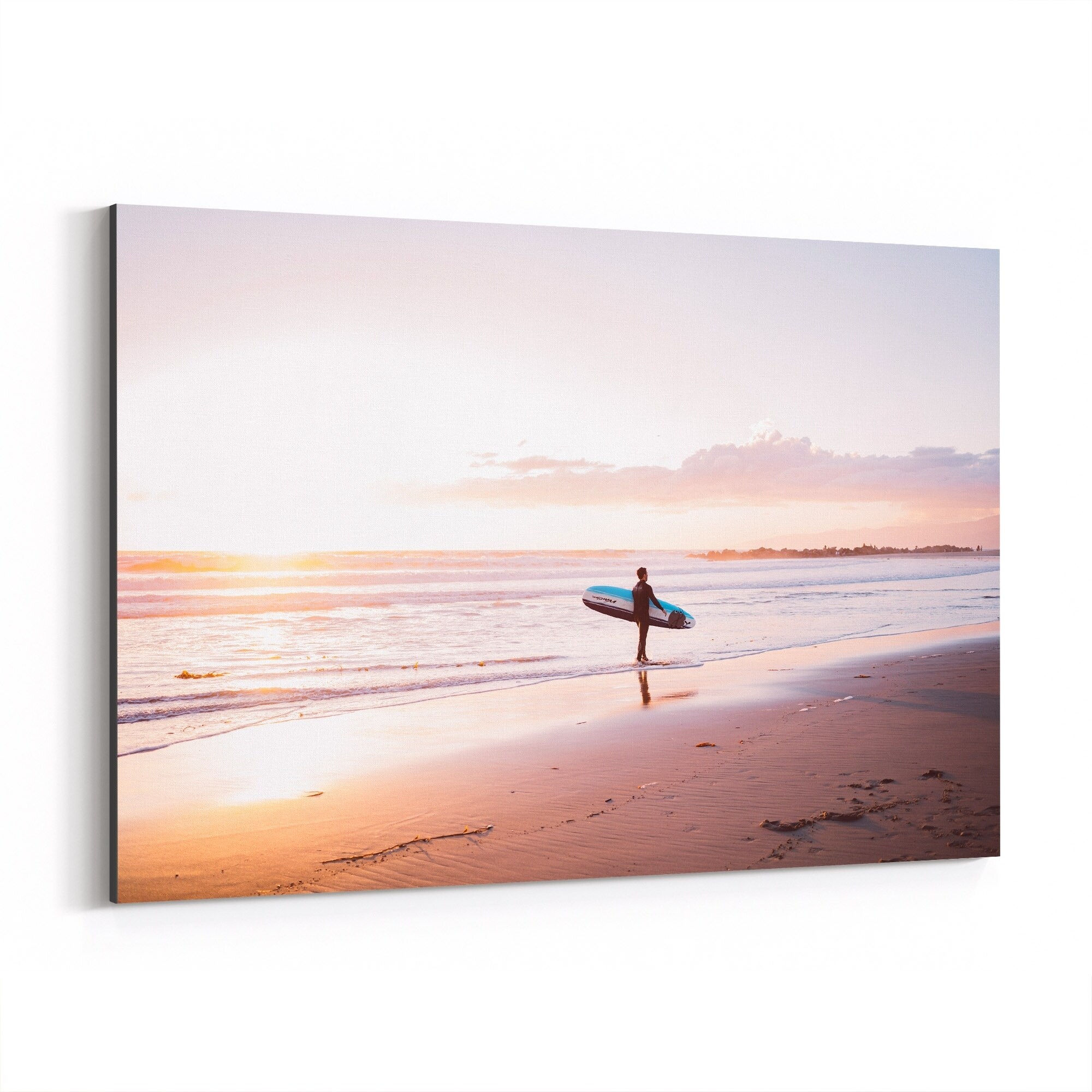 Shop Noir Gallery Venice Beach Surfing Waves Ocean Canvas Wall Art Print Overstock 27441596