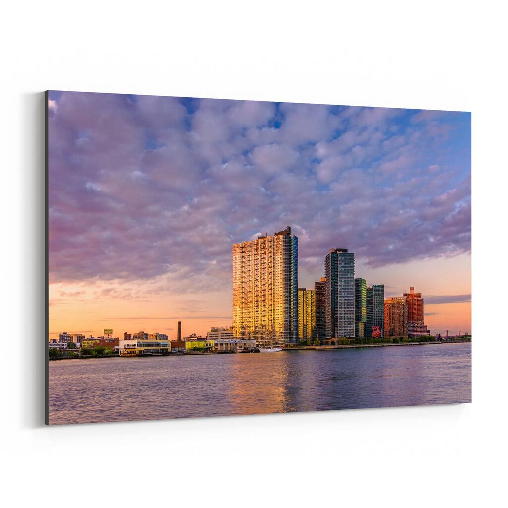 Noir Gallery Long Island City Skyline New York Canvas Wall Art Print