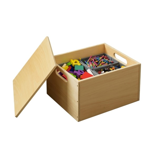 natural wood toy storage