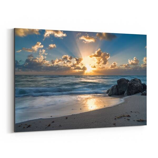 Shop Noir Gallery Miami Beach Fl Ocean Sunrise Canvas Wall Art Print Overstock 27444495