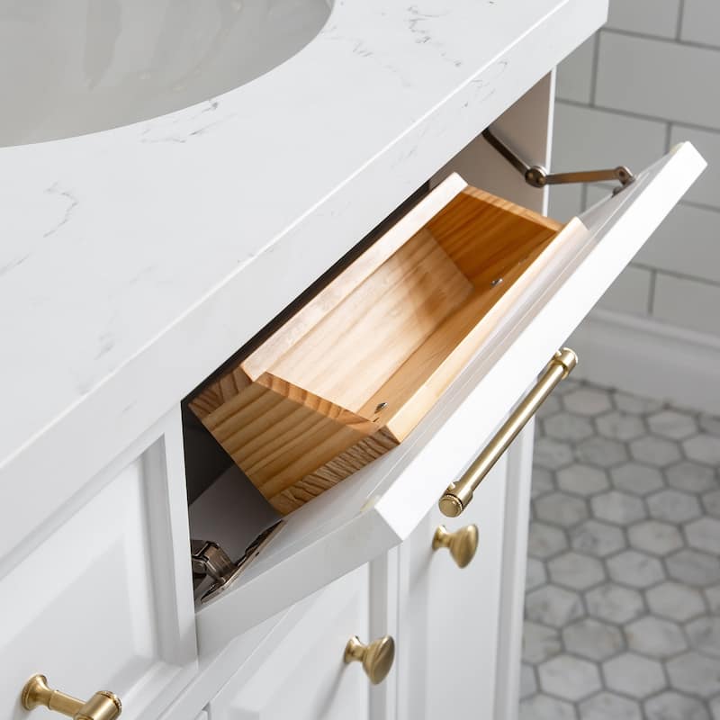 Palace Collection Quartz Carrara 60-inch Bathroom Vanity Set