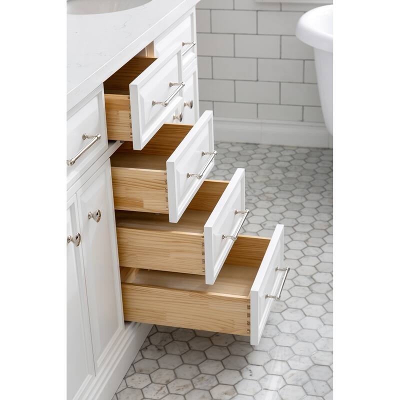 Palace Collection Quartz Carrara 60-inch Bathroom Vanity Set