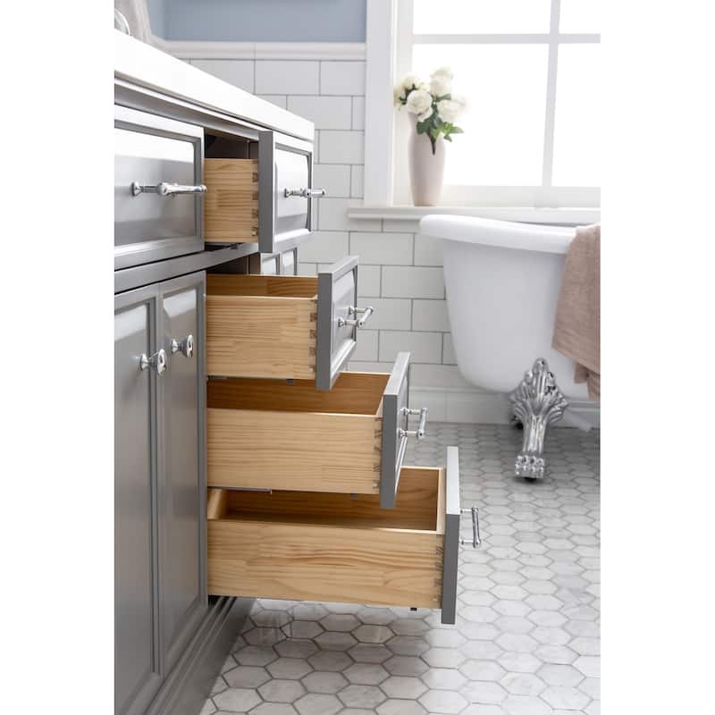 Palace Collection Quartz Carrara 60-inch Bathroom Vanity Set