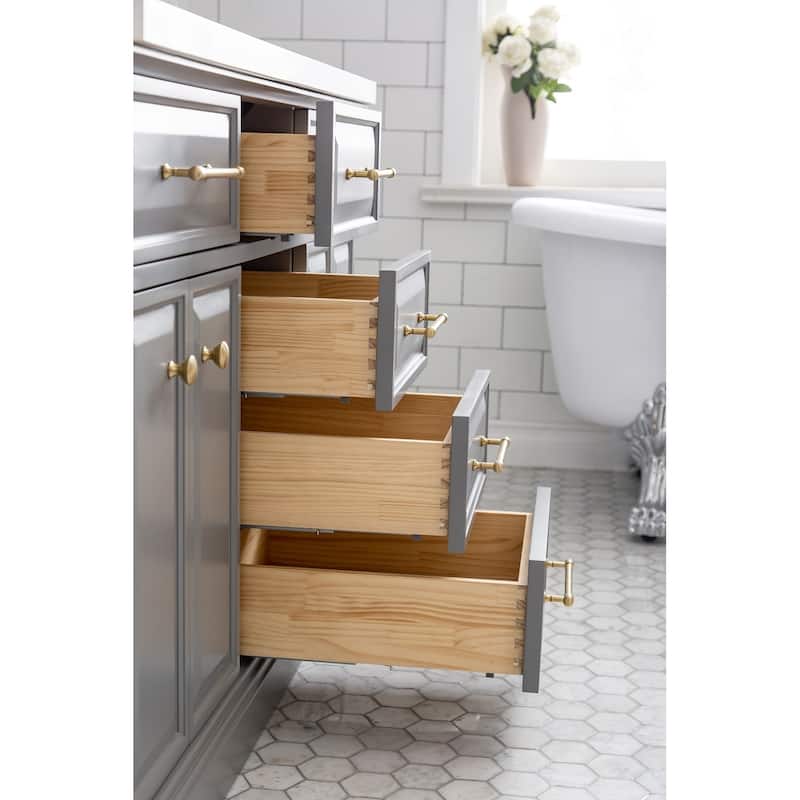 Palace Collection Quartz Carrara 60-inch Bathroom Vanity Set