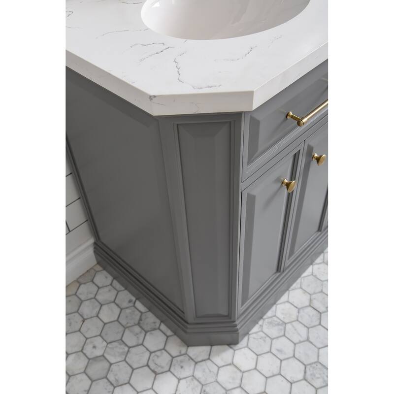 Palace Collection Quartz Carrara 60-inch Bathroom Vanity Set