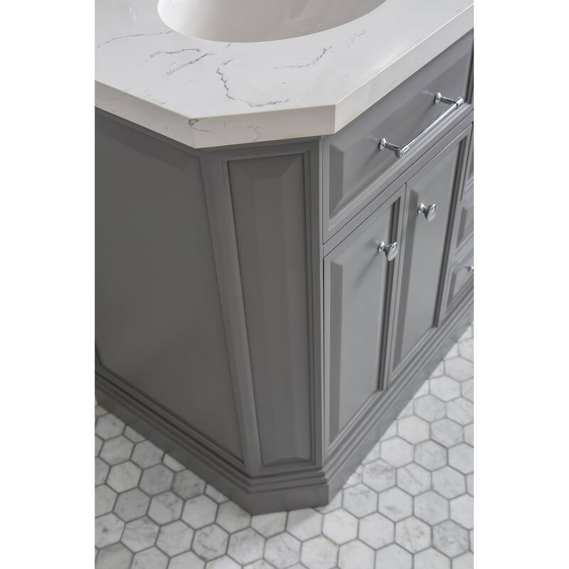 Palace Collection Quartz Carrara 60-inch Bathroom Vanity Set