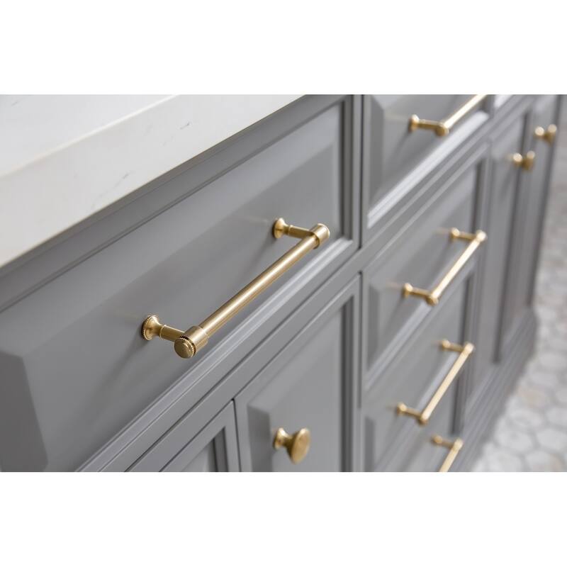 Palace Collection Quartz Carrara 60-inch Bathroom Vanity Set
