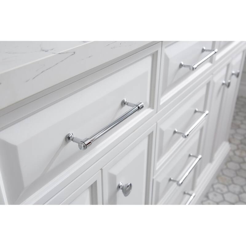 Palace Collection Quartz Carrara 60-inch Bathroom Vanity Set