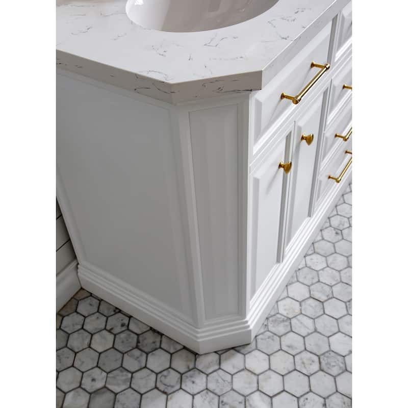 Palace Collection Quartz Carrara 60-inch Bathroom Vanity Set